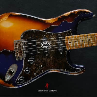 Fender Stratocaster Midnight Blue/Sunburst Heavy Aged Relic by East Gloves Customs image 11