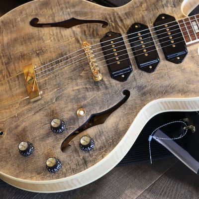 Unplayed! 2023 Gibson Custom Shop 1964 Reissue ES-335 M2M 3x P90 Semi-Hollow Electric Guitar Trans Ebony Black + COA OHSC image 6