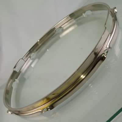 Ludwig 14"NOB BRASS Triple-Flange Snare Drum Resonant Rim/Hoop WFL Jazz Fest 50s image 4