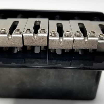 Brio 52.5mm Steel Saddles, Full Steel Block, 2 Point Stud Style Tremolo Bridge for American S-Style Black image 4