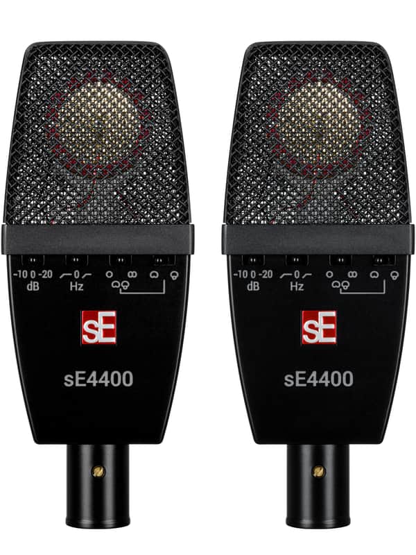 sE Electronics SE4400-PAIR Factory Matched Pair of SE4400 Large Diaphragm Condenser Microphones w/Metal Case & Shockmount image 1