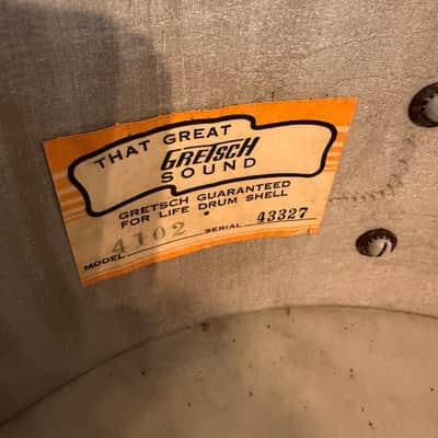 Gretsch 4102 Renown 14x5.5" 8-Lug Snare Drum with Round Badge 1958 - 1966 Tri-Tone Blue and Silver image 4