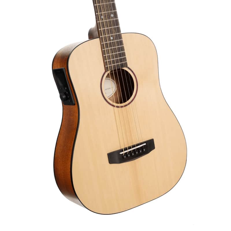 Cort EARTHGO-OP Earth Series Go Hyvibe Solid Sitka Spruce Top Mahognay Neck 6-String Travel Acoustic-Electric Guitar w/Gig Bag image 1