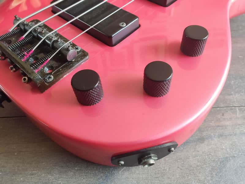 1986 Greco Japan JJB-M1 Medium Scale Electric Bass Guitar (Pink