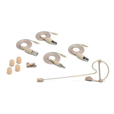 Samson SE60x Unidirectional Earset Microphone Bundle with 5X Samson Windscreens & Polishing Cloth - Four Adaptor Cables Compatible with Most Popular Wireless Systems, Tan image 4
