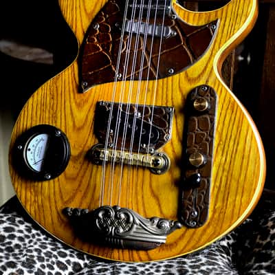 Postal Handmade Steam Punk 10 String Guitar Anitique Natural The Meter Jumps - Fender USA Pickups image 1