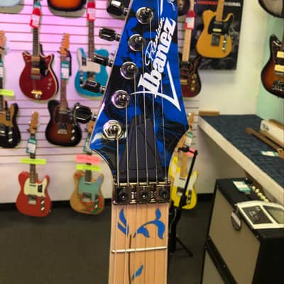 Ibanez Steve Vai Signature Premium Series Jem77 Blue Floral, Maple Fingerboard with Gigbag image 9
