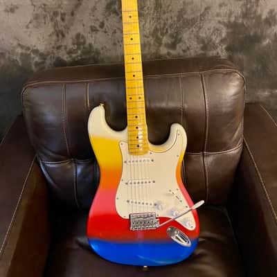 Son Set Beach (Fender) StratoCaster 2013 - Custom Multicolor - Sunset Rainbow on White image 17