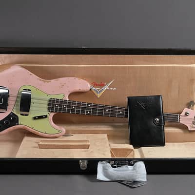 Fender Custom Shop Jazz Bass 1962 Heavy Relic Shell Pink image 2