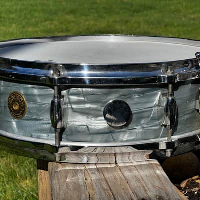 Gretsch GRETSCH VINTAGE PROGRESSIVE JAZZ MAX ROACH SNARE ROUND BADGE 4 X 14 3 PLY MBP 1950-1960 - MIDNIGHT BLUE PEARL MBP image 1
