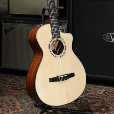 Taylor 312ce-N Nylon Grand Concert Acoustic/Electric Guitar - Natural with Hardshell Case image 16