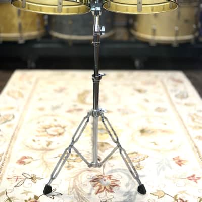 Latin Percussion LP 13” & 14” Matador Brass Timbale Set w/Stand image 1