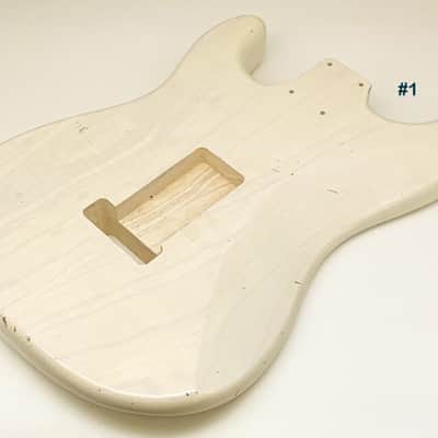 3lbs 12oz BloomDoom Nitro Lacquer Aged Relic White Blonde S-Style Vintage Custom Guitar Body image 5