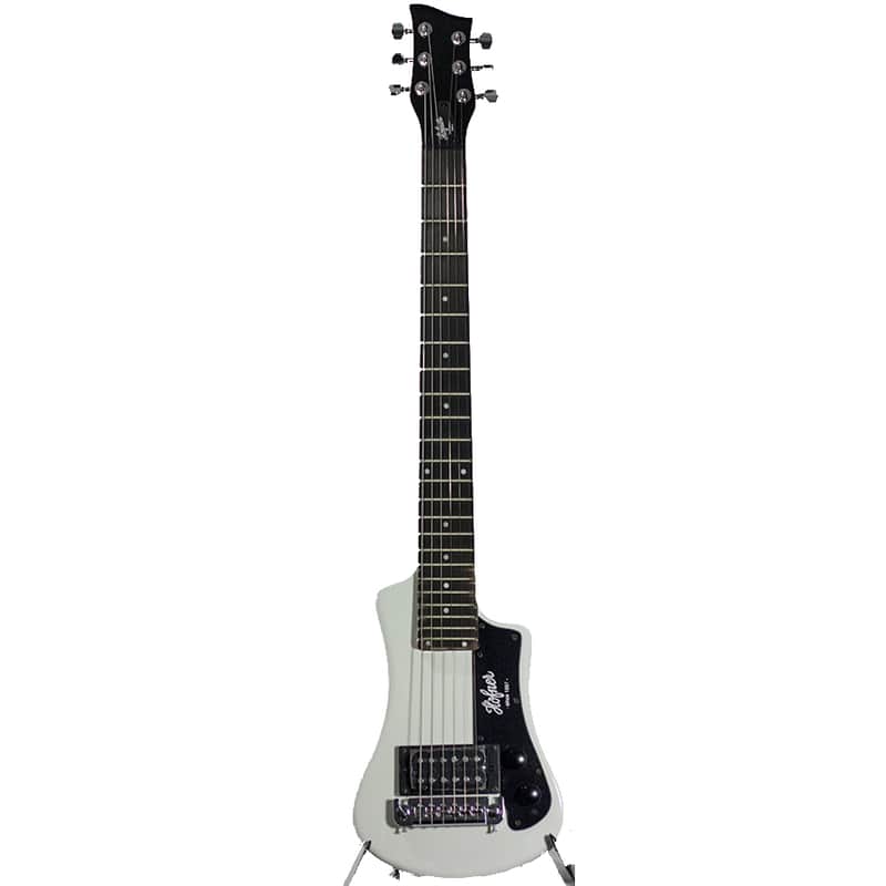 Hofner Shorty Guitar White Limited Travel Electric Guitar w/ Gigbag image 1