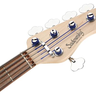 Sadowsky MetroLine 24-Fret Singlecut Soapbar Bass 5 String, Red Alder Body, Natural Transparent Satin image 8