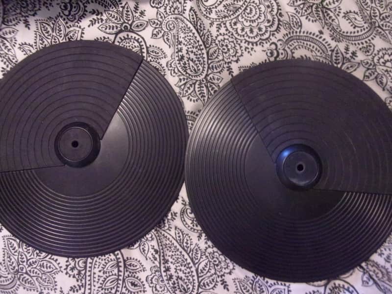 Lot of TWO Rock Band Electronic eDrums 12" Single Zone Crash / Ride Cymbal Pads 1/4" input MINT fits Alesis & Ion  NO Mount or Pole image 1