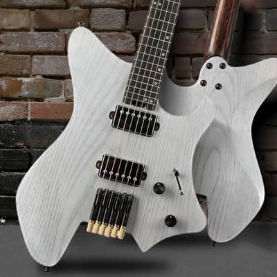 Eart GW2-Pro Headless Electric Guitar, Roasted Ash Body,24F Rounded Ends Jumbo Stainless Steel Bild 5