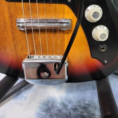 Vintage RARE 1965 Kawai made Prestige Solid Body Dual Pickup Pro Setup New Strings Original Deluxe Soft Shell Case image 3