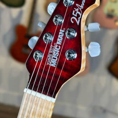 Ernie Ball Music Man Axis 25th Anniversary - Trans Red Burst - Quilt Maple Top image 9