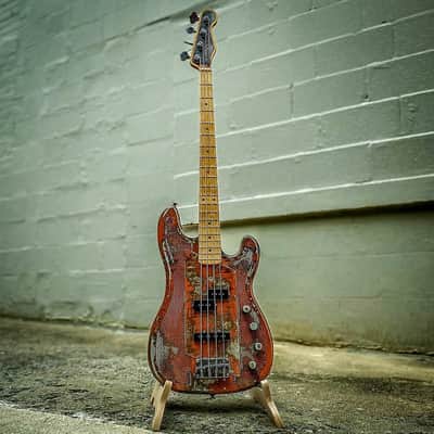 2012 James Trussart - Custom Rusty SteelCaster Bass - Metal Body! image 1