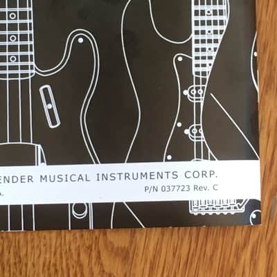 Vintage Fender Electric Guitar Strat Manual 2002 Black + Original Bumper Sticker image 4