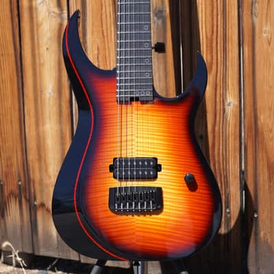 Schecter USA CUSTOM SHOP Sunset Extreme-7 3-Tone Sunburst 7-String Electric Guitar w/ Case image 7