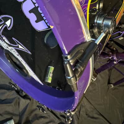 Rikki Rockett's POISON, 1991 Native Tongue Tour DW 5-Piece Drum Set, Purple Sparkle Flame image 24