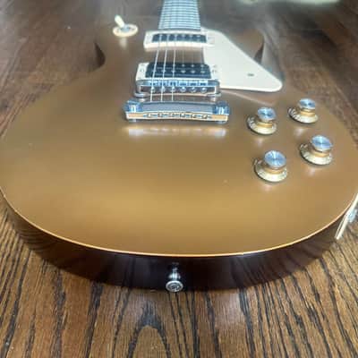 2012 Gibson Les Paul Studio ‘50s Tribute with Humbuckers - Satin Gold Top Dark Back w/ OHSC image 5