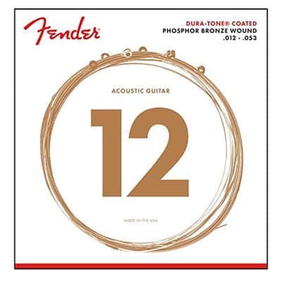 Fender 860L Dura-Tone Coated Phosphor Bronze Acoustic Guitar Strings - Light (12-53)