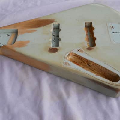 Vintage Lefty 1965 Fender Jazz Bass Body, Pre CBS, Was White, ReShaped, No Route image 3