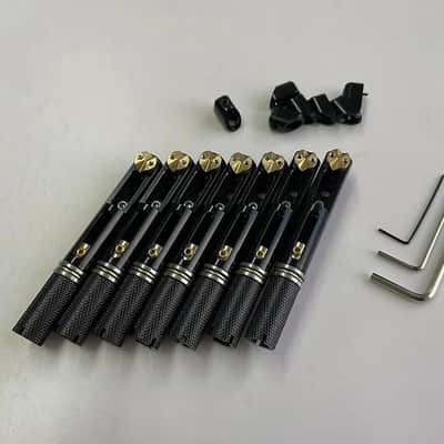 Black 7 String 7 Piece Headless Guitar Bridge Saddles Set image 1