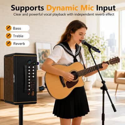 JOYO AC-40S 40W Guitar Amp for Acoustic Guitar Built-in Bluetooth and Battery with Reverb Chorus Delay Effect for Outdoors and livehouse image 5
