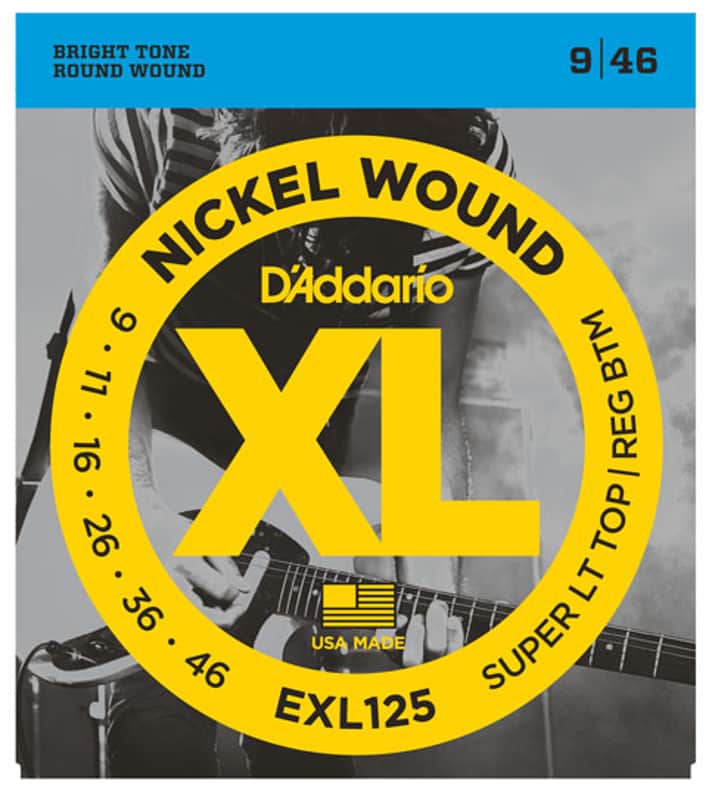 D'Addario EXL125 Nickel Super Light Top/Regular Bottom Electric Guitar Strings .009-.046 image 1