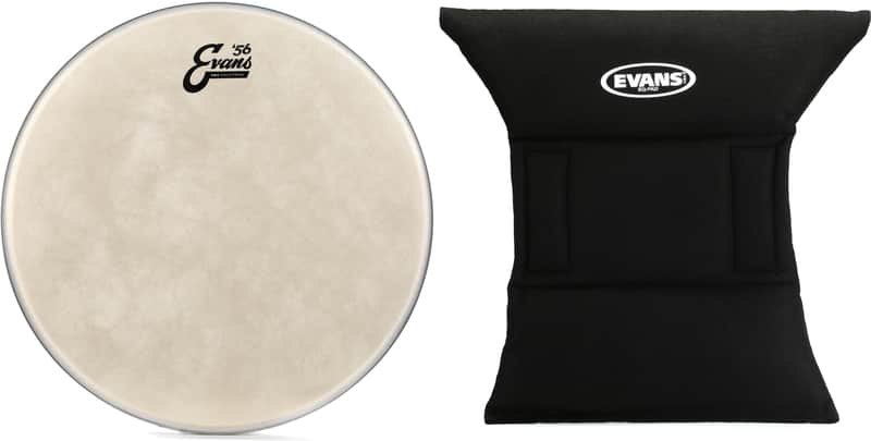 Evans EQ4 Calftone Bass Drumhead - 16 inch  Bundle with Evans EQ Pad Bass Drum Muffler image 1