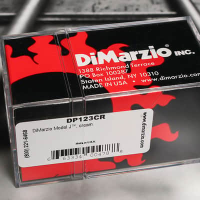 DiMarzio DP123CR Model J Neck & Bridge Set - Cream / Black Pole Pieces image 2