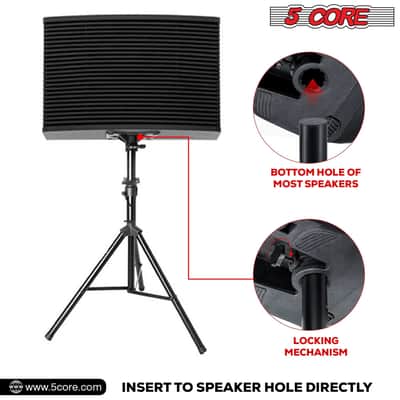 5 Core Speaker Stand Height Adjustable 60" Heavy Duty PA DJ Tripod Studio Monitor Stands image 6