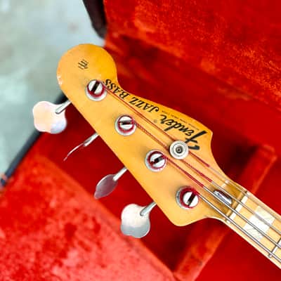 1975 Fender Jazz Bass with Maple Fretboard black original vintage USA bartolini image 7