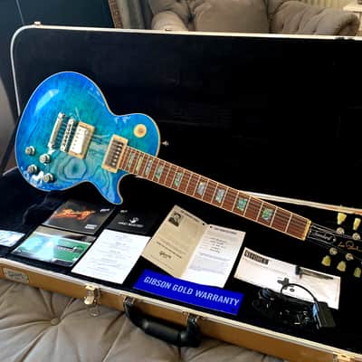 WOW! Rare Book Matched 2015 Gibson Les Paul Standard Premium Quilt Ocean Water Candy AAA Hand Selected Abalone Inlays VIDEO! image 3