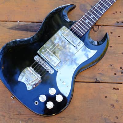 Vintage Fujigen SG Copy NEW FRETS! (Encore) ca 1966 - Black MIJ W/Hagstrom image 1