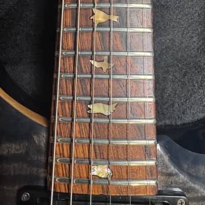 1991 PRS Paul Reed Smith Custom 24, Flame Maple 10-top, Mahogany back and neck, Brazilian Rosewood Fretboard with Bird Inlays, PRS Tremolo Bridge, Finished in Grey Black, with Nickel Hardware image 9