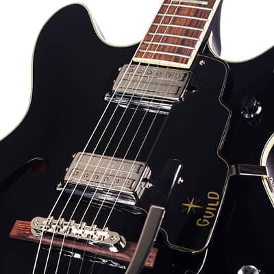 Guild Starfire V - Semi Hollow Body Electric Guitar with Case - Black image 6