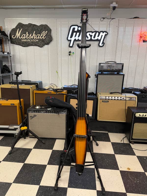 Stagg EDB-3/4-H 3/4-Size Electric Double Bass with Gig Bag 2010s - Honey image 1