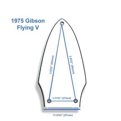 3 Ply Black/White/Black Truss Rod Cover for 1975 Gibson Flying V + Gold Decal image 2