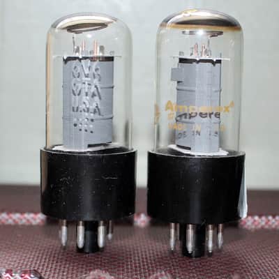 GE 6V6GTA VT-107 PERFECT MATCH PAIR GRAY PLATE HALO GETTER TEST NOS+ VINTAGE 1971 image 1