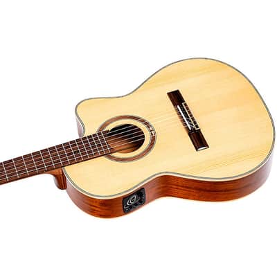Ortega RCE138-T4 Thinline Acoustic-Electric Nylon Guitar Regular High Gloss Natural image 6