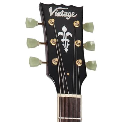 Vintage V100 ReIssued Electric Guitar V100TSB - Tobacco Sunburst image 4