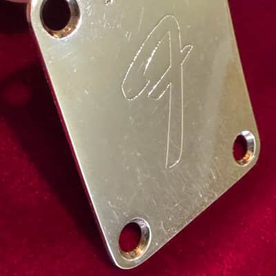 1968 Fender F Neck Plate + Screws Four Bolt Stratocaster Telecaster Precision Jazz Bass image 3