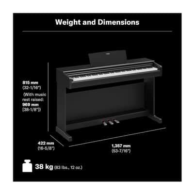 Yamaha Arius YDP-146 88 Key Weighted Digital Home Piano with Bench (White) image 5