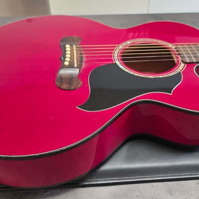 Gibson EC-10 Standard 1998 Special Limited Edition Cherry Red EC10 Pro Studio Guitar American 90s USA Acoustic Electric Thin Thinline Jumbo Stage Songwriter Light Lightweight Only 2kg image 9