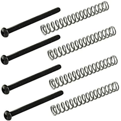 Humbucker Pickup Height Adjustment Screws w/ Springs (4) Black
